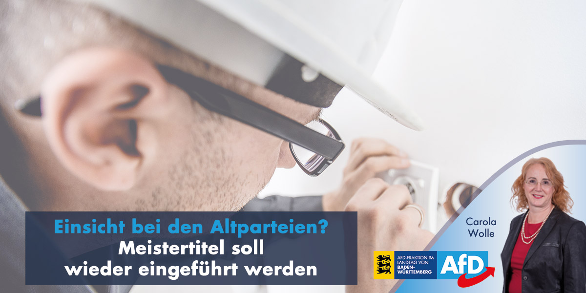 Einsicht bei den Altparteien? Meistertitel soll wieder eingeführt werden