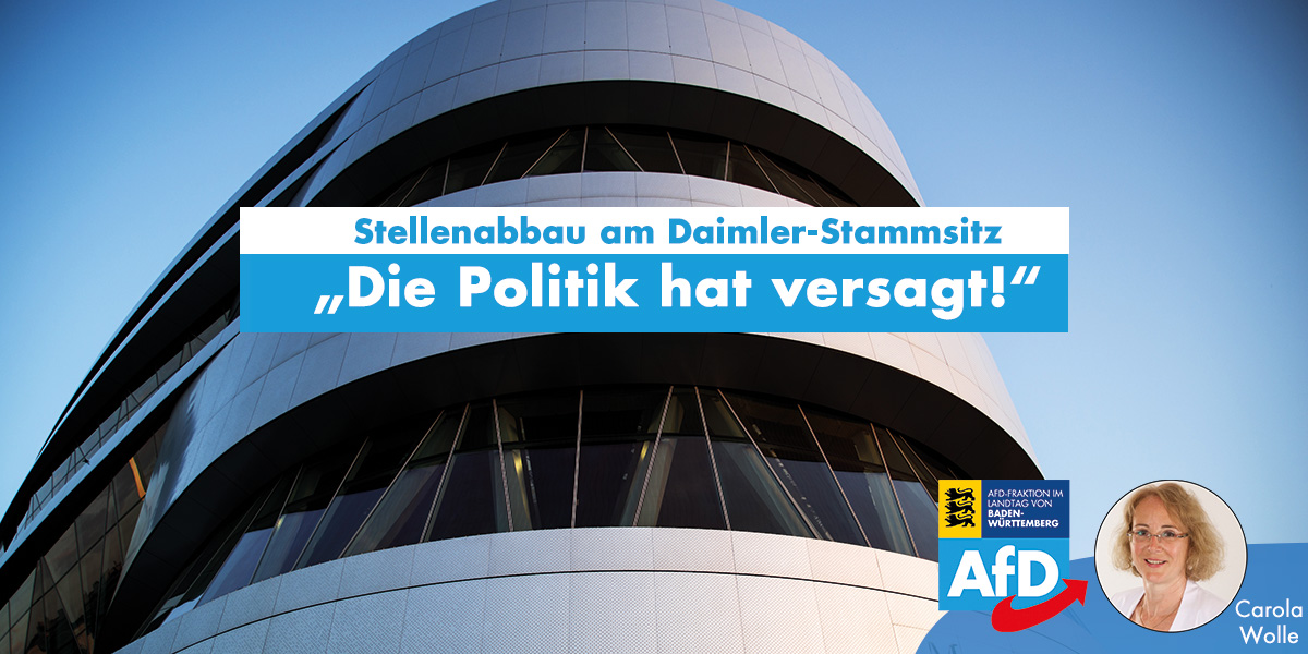 Carola Wolle: Stellenabbau am Daimler-Stammsitz ist politisch zu verantworten