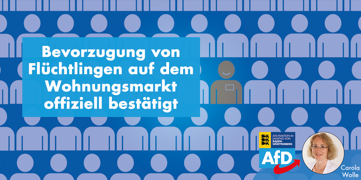 Carola Wolle: Bevorzugung von Flüchtlingen auf dem Wohnungsmarkt offiziell bestätigt