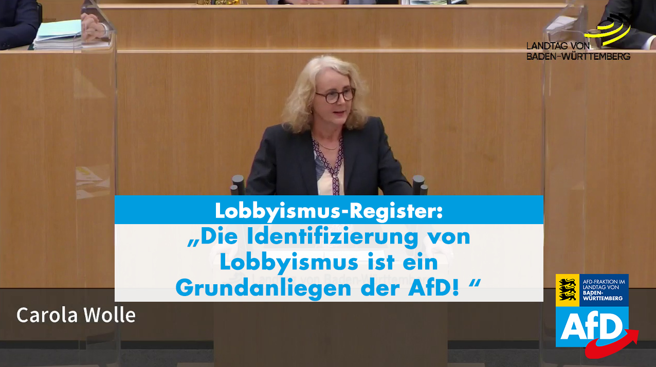 AfD-Landtagsfraktion fordert Lobbyismus-Register!