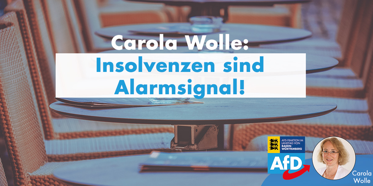 Carola Wolle: Insolvenzen sind Alarmsignal!