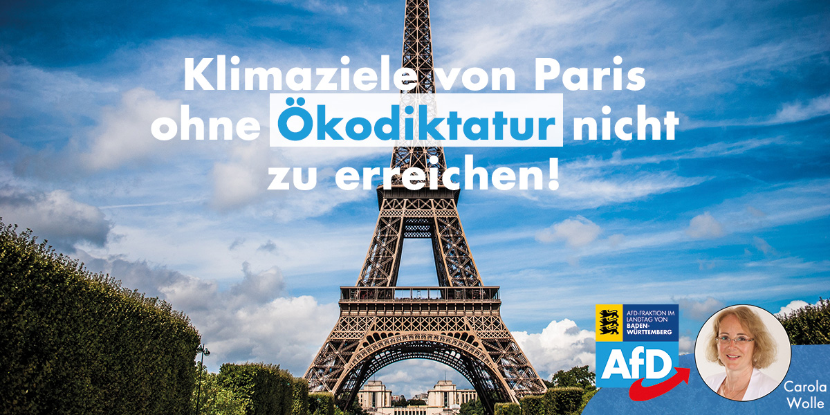 Carola Wolle: Klimaziele von Paris ohne Ökodiktatur nicht zu erreichen!