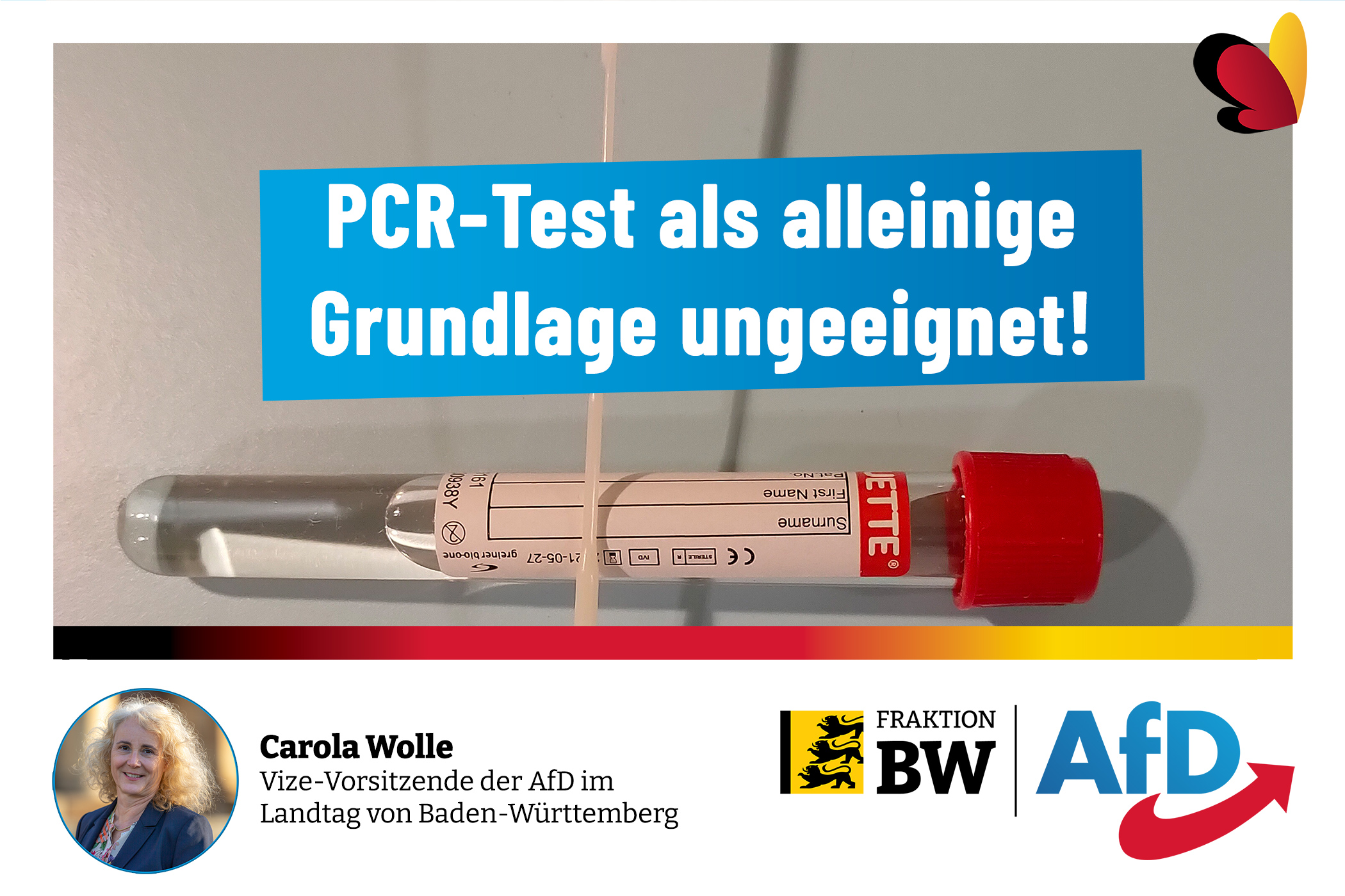 Carola Wolle: PCR-Test als alleinige Grundlage ungeeignet